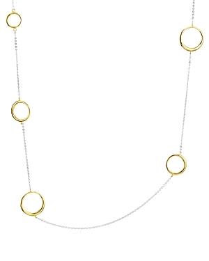 Argento Vivo Two-tone Circles Station Necklace In 18k Gold-plated Sterling Silver & Sterling Silver, 35