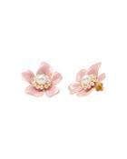 Kate Spade New York Flora Imitation & Freshwater Pearl Flower Statement Earrings In Gold Tone