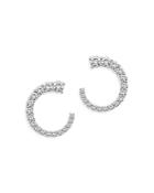 Bloomingdale's Diamond Semi Circle Earrings In 14k White Gold, 1.5 Ct. T.w. - 100% Exclusive