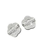 Pasquale Bruni 18k White Gold Make Love Floral Pave Diamond Stud Earrings