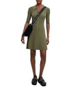 Maje Rimose Buttoned Mesh Dress