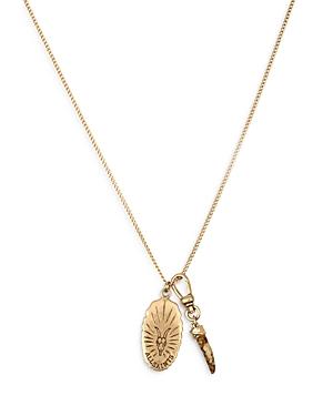 Allsaints Saint And Horn Pendant Necklace, 18