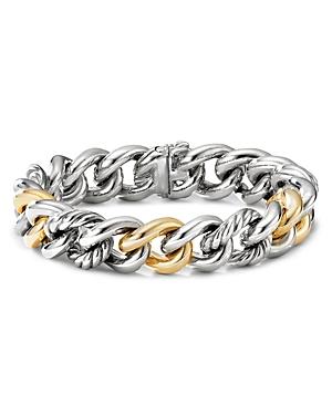 David Yurman Curb Chain Bracelet With 14k Yellow Gold