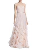 Marchesa Notte Sleeveless Ruffled Tulle Gown