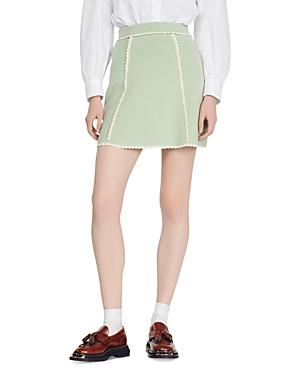 Sandro Vivi Contrast Trim Mini Skirt