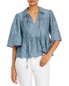 Rebecca Taylor Silk Eyelet Blouse