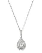 Bloomingdale's Diamond Teardrop Halo Pendant Necklace In 14k White Gold, 0.50 Ct. T.w.
