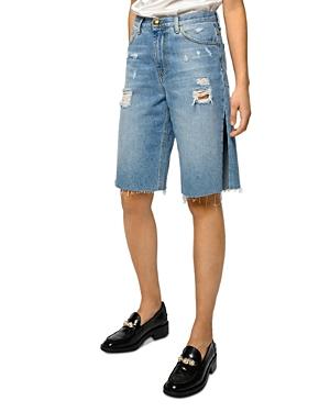 Pinko Ripped Denim Bermuda Shorts