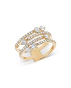 Bloomingdale's Diamond Multirow Statement Ring In 14k Yellow Gold, 1.0 Ct. T.w. - 100% Exclusive