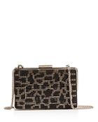 Karen Millen Small Crystal Leopard Print Box Clutch