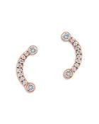 Bloomingdale's Diamond Curved Bar Stud Earrings In 14k Rose Gold, 0.35 Ct. T.w. - 100% Exclusive
