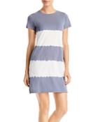 Marc New York Short Sleeve Dip Dye Striped Mini Dress