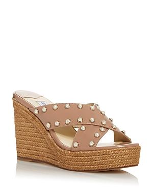 Jimmy Choo Women's Dovina 100 Wedge Espadrille Slide Sandals