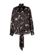 Allsaints Cesey Printed Tie Neck Top