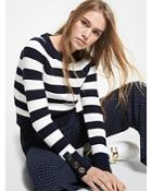Michael Michael Kors Striped Button Cuff Sweater