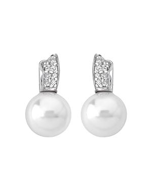 Majorica Simulated Pearl Drop Earrings In Sterling Silver