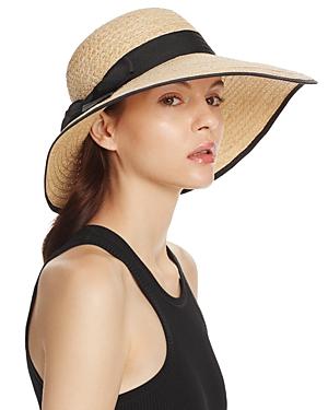 Aqua Raffia Straw Sun Hat With Bow Trim - 100% Exclusive