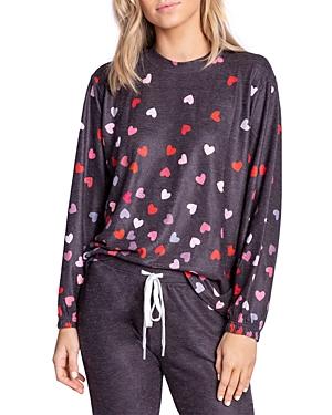 Pj Salvage Kiss Me Goodnight Heart Sweatshirt