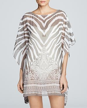 Carmen Marc Valvo Coast Garden Swim Cover-up Caftan Tunic