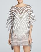 Carmen Marc Valvo Coast Garden Swim Cover-up Caftan Tunic