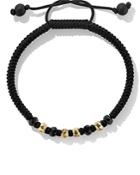 David Yurman 18k Yellow Gold Fortune Onyx Bead Cord Bracelet