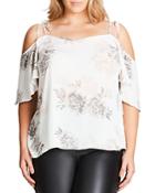 City Chic Floral Whimsy Top
