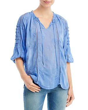 Johnny Was Celestin Neptune Embroidered Blouse