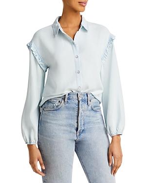 Aqua Sylvie Ruffle Trim Blouse - 100% Exclusive