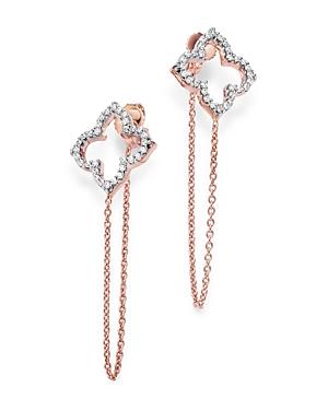 Bloomingdale's Diamond Clover Chain Earrings In 14k Rose Gold, 0.50 Ct. T.w. - 100% Exclusive