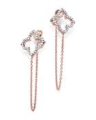 Bloomingdale's Diamond Clover Chain Earrings In 14k Rose Gold, 0.50 Ct. T.w. - 100% Exclusive