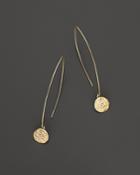 Meira T 14k Yellow Gold Open Hoop With Hanging Disc Earrings