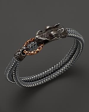 John Hardy Men's Naga Double Wrap Dragon Cord Bracelet