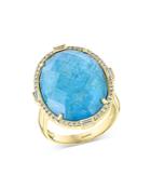 Bloomingdale's Oval & Apatite Doublet & Diamond Ring In 14k Yellow Gold - 100% Exclusive