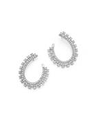 Diamond Loop Earrings In 14k White Gold, .75 Ct. T.w. - 100% Exclusive
