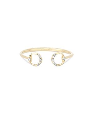 Adina Reyter 14k Yellow Gold Diamond Horsebit Cuff Ring