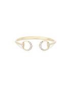 Adina Reyter 14k Yellow Gold Diamond Horsebit Cuff Ring