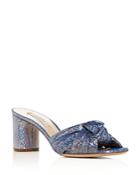 Casadei Women's Glitter Block-heel Slide Sandals
