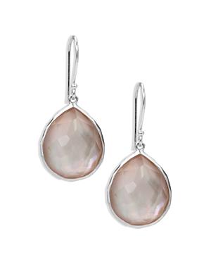 Ippolita Sterling Silver Rock Candy Teardrop Earrings In Brown Shell Doublet