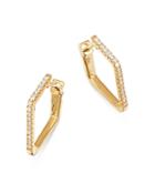 Bloomingdale's Diamond Pentagon Hoop Earrings In 14k Yellow Gold, 0.15 Ct. T.w. - 100% Exclusive