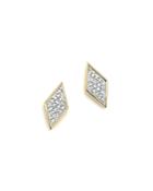 Adina Reyter 14k Yellow Gold & Pave Diamond Tiny Stud Earrings
