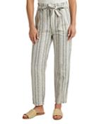 Jag Jeans Striped Paperbag Waist Ankle Pants