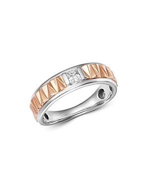 Bloomingdale's Diamond Men's Band Ring In 14k White Gold & 14k Rose Gold, 0.25 Ct. T.w. - 100% Exclusive