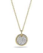David Yurman Cable Collectibles Pave Charm With Diamonds In Gold