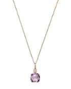 Bloomingdale's Amethyst & Diamond Cushion Pendant Necklace In 14k Rose Gold, 16 - 100% Exclusive