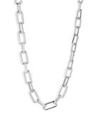 Nadri Golden Hour Cubic Zirconia Clasp Bold Link Necklace In Rhodium Plated, 18