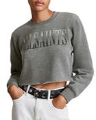 Allsaints Nevarre Cropped Metallic Logo Sweatshirt