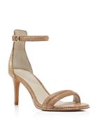 Kenneth Cole Mallory Metallic Snake-embossed Ankle Strap Sandals