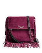 Zadig & Voltaire Rockson Large Fringed Suede Clutch