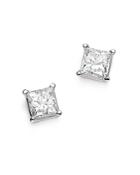 Bloomingdale's Diamond Princess-cut Studs In 14k White Gold, 1.50 Ct. T.w. - 100% Exclusive