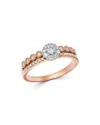 Bloomingdale's Diamond Double-row Ring In 14k Rose Gold, 0.50 Ct. T.w. - 100% Exclusive